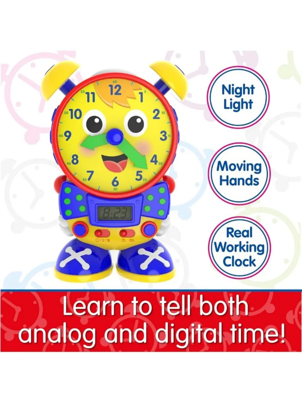 Interactive Teaching Time Clock Toy – Analog & Digital Learning for Toddlers 3